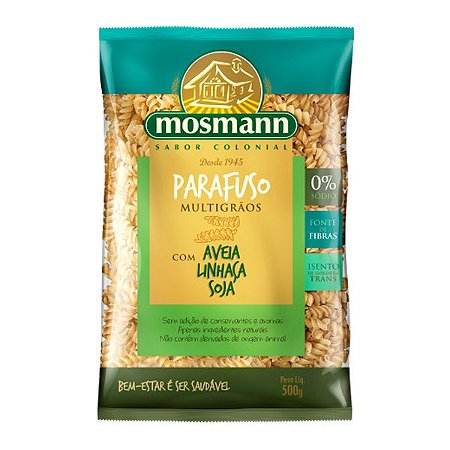 Massa Parafuso Integral com Linhaça Mosmann 400g