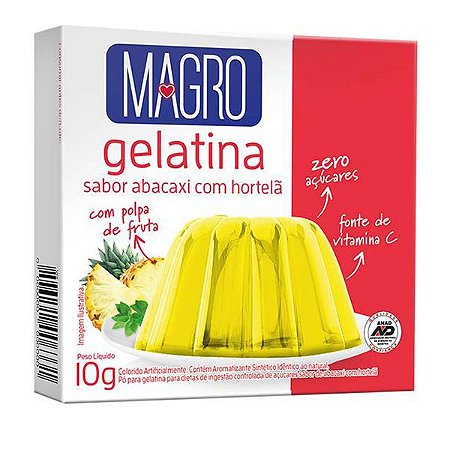 Gelatina Zero Açúcar Abacaxi com Hortelã 10g