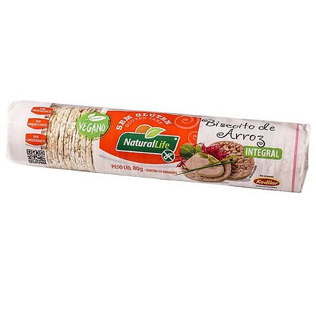 Biscoito de Arroz Integral Natural Life 80g