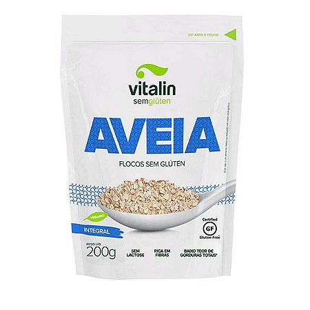 Aveia em Flocos Grossos Sem Glúten Vitalin 200g