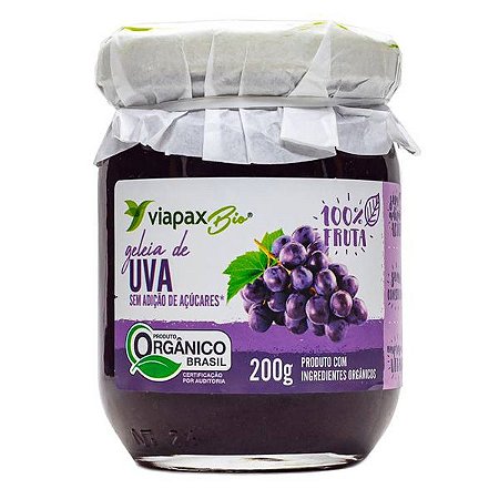 Geleia de Uva Orgânica Zero Viapax 200g