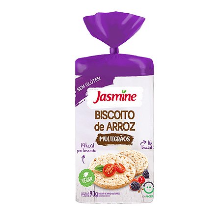 Biscoito de Arroz Multigrãos Sem Glúten Jasmine 90g