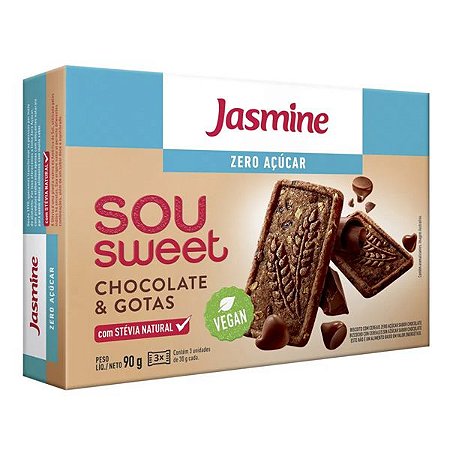Biscoitos Sou Sweet Gotas Chocolate Jasmine 90g