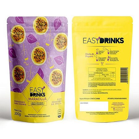 Base para Drink Maracujá Sachê Easy Drinks 100g