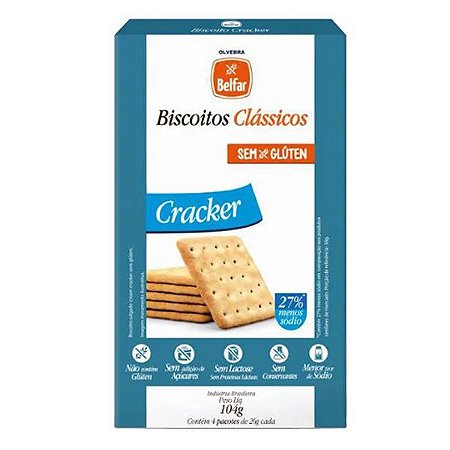 Biscoito Cracker Sem Glúten Belfar 104g