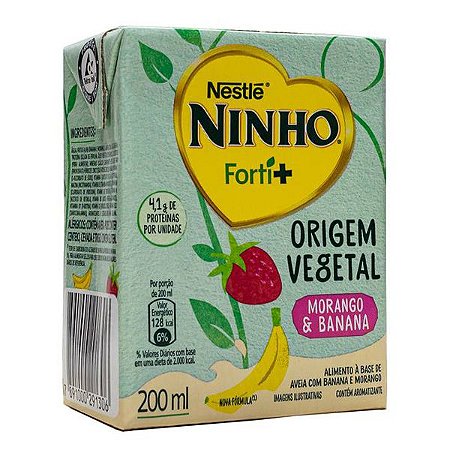 Bebida Vegetal Ninho Forti+ Morango e Banana Nestlé 200ml