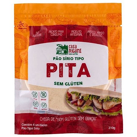 Pão Sírio Pita Sem Glúten Casa Rigani 210g