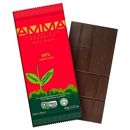 Chocolate Orgânico 60% Cacau AMMA Caixa 6 un