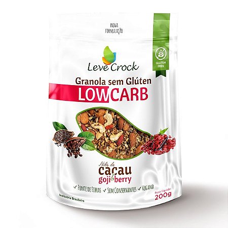 Granola Low Carb Cacau e Goji Berry Leve Crock 200g