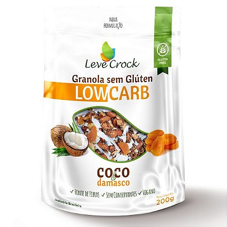 Granola Low Carb Coco e Damasco Leve Crock 200g
