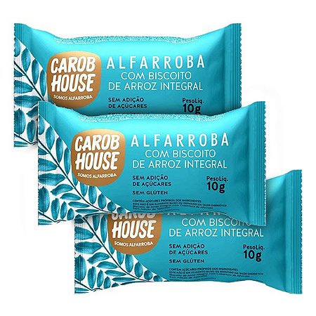 Biscoitos de Arroz com Alfarroba Carob House 3x10g