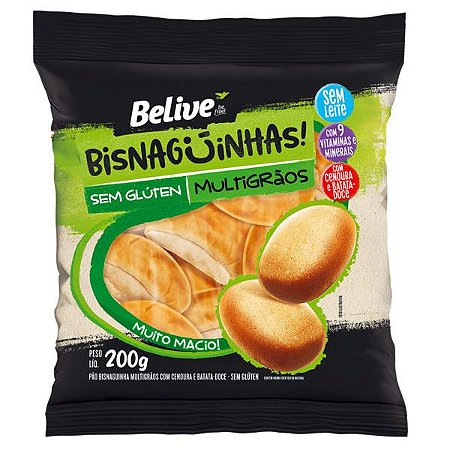 Pão Bisnaguinha Multigrãos Sem Glúten Belive 200g VALIDADE 07/03/24