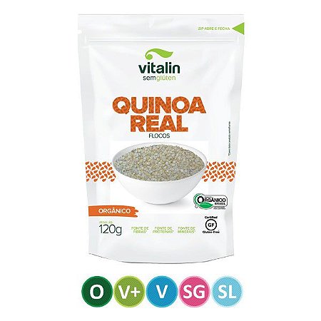 Quinoa em Flocos Integral Vitalin 120g - Me Gusta Veg - Sua loja Saudável  na Internet