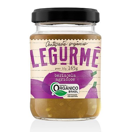 Antepasto Orgânico de Berinjela Agridoce Legurmê 165g