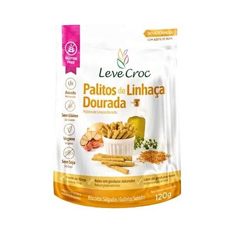 Palito Salgado Linhaça Dourada Leve Crock 120g