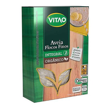 Aveia em Flocos Finos Orgânica Vitao 200g