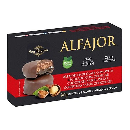 Alfajor Chocolate com Avelã Vegano Seu Divino 80g