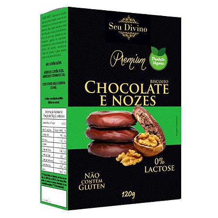 Biscoito Chocolate com Nozes Sem Glúten Seu Divino 120g