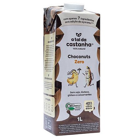 Choconuts Bebida Castanha de Caju e Cacau Zero Açúcar 1 Litro