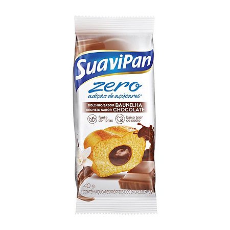 Bolinho Baunilha com Chocolate Zero Açúcar Suavipan 40g