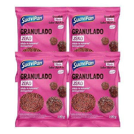 Chocolate Granulado Vegano Suavipan 4un x 100g