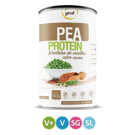 Suplemento Pea Protein sabor Cacau Giroil 540g