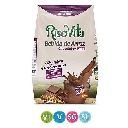 Leite de Arroz em Pó sabor Chocolate Risovita 300g