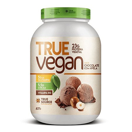 Proteína Vegana True Vegan Chocolate com Avelã 837g