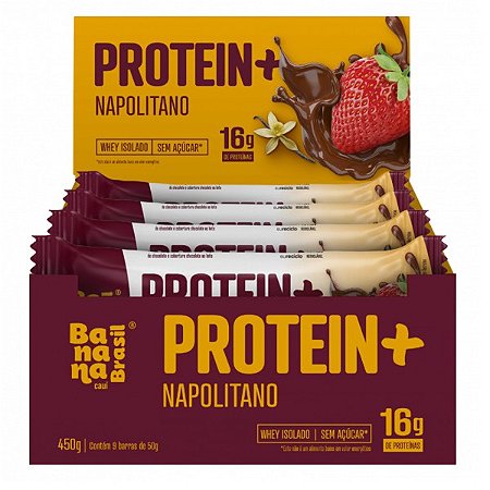 Barras de Proteína Protein+ Napolitano Banana Brasil cx 9un