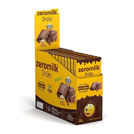Chocolate Zeromilk Smiles 40% Cacau 20g Caixa 15 un