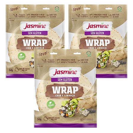 Wrap Sem Glúten Chia e Linhaça Jasmine 3 pct