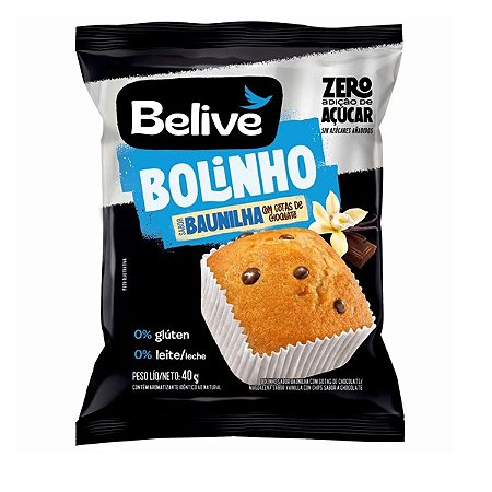 Bolinho Baunilha com Gotas Chocolate Zero Belive 40g