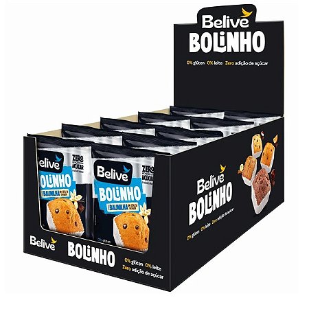 Bolinho Baunilha com Gotas Chocolate Zero Belive Caixa 10 un