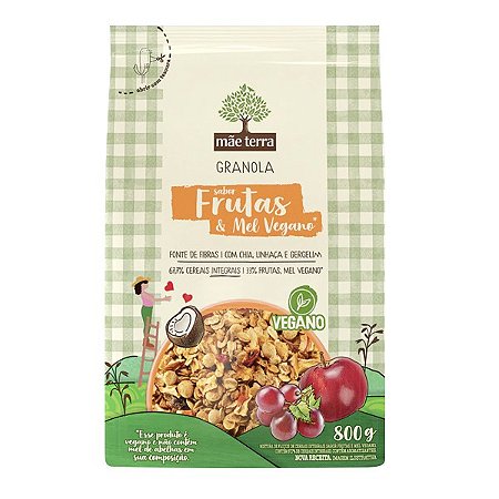 Granola Frutas e Mel Vegano Mãe Terra 800g