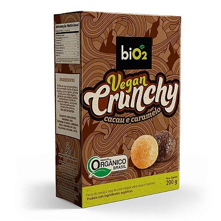 Cereal Matinal Orgânico Caramelo Vegano Crunchy biO2 200g