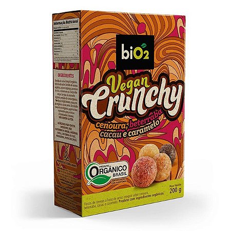 Cereal Matinal Orgânico Cenoura e Beterraba Vegano Crunchy biO2 200g
