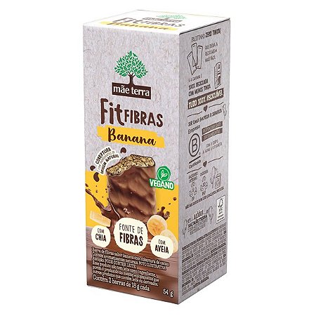 Barras Fit Fibras Banana Mãe Terra 54g Caixa 3 un