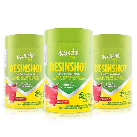 Desinshot 30 Dias Shot Matinal kit c/ 3 potes