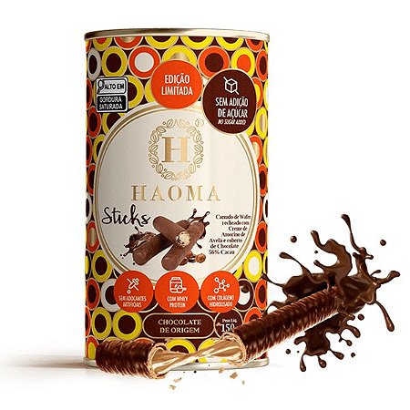 Sticks Chocolate com Recheio de Amorino Haoma Lata 150g