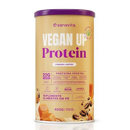 Suplemento Vegan Up Protein Caramelo Sanavita 450g