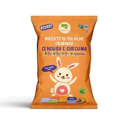Biscoito de Polvilho Orgânico Cenoura e Cúrcuma Crilancha 40g