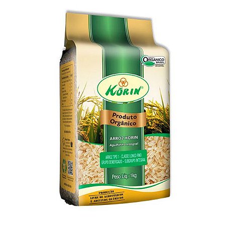 Arroz Agulhinha Integral Orgânico Korin 1Kg