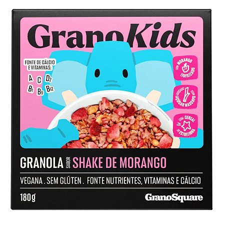 Granola GranoKids Shake de Morango GranoSquare 180g