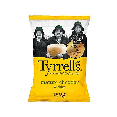 Batata Chips com Cheddar e Cebolinha Tyrrells 150g