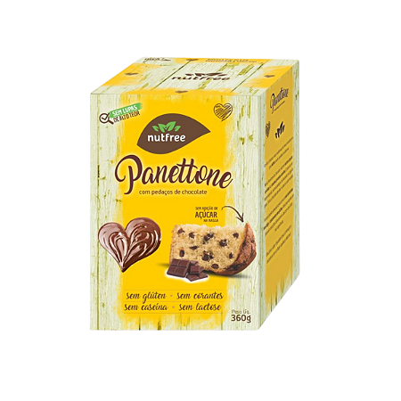 Panetone de Chocolate Vegano Sem Glúten Nutfree 360g