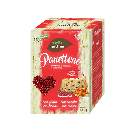 Panettone Vegano Frutas Cristalizadas com Cranberry Nutfree 360g