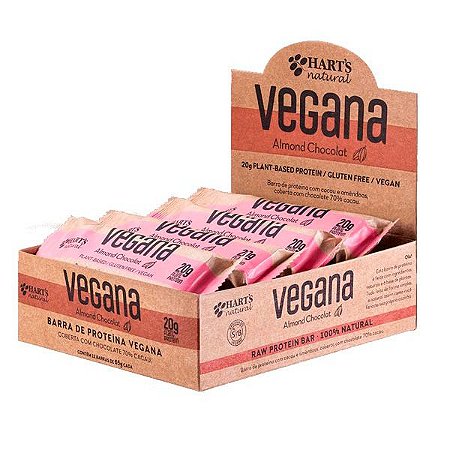 Barras de Proteína Vegana Amêndoas Hart's caixa 12 unidades
