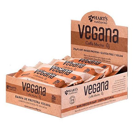 Barra de Proteína Vegana Café e Cacau Hart's - Caixa com 12