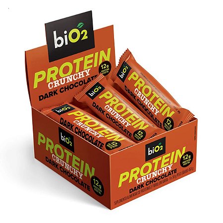 Barra Proteína Crunchy Dark Chocolate biO2 Display 9x50g