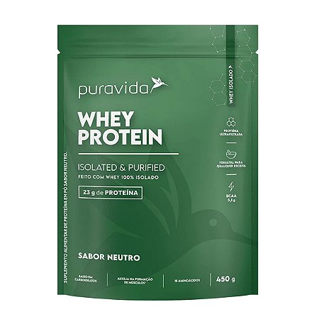 Whey Protein Isolado Neutro Pura Vida 450g